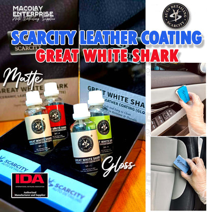 SCARCITY Gloss or Matte Leather Coating Great White Shark 2-Layer Coating Set