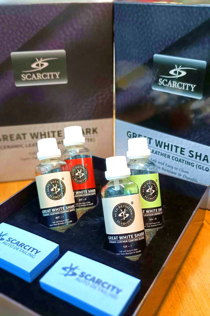 SCARCITY Gloss or Matte Leather Coating Great White Shark 2-Layer Coating Set