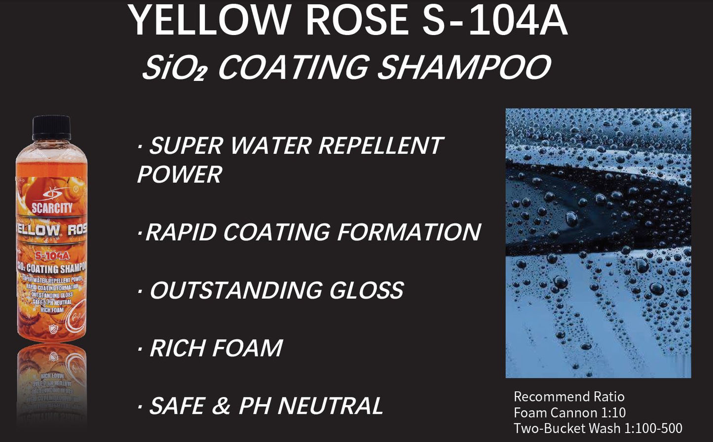 Scarcity Yellow Rose Si02 Coating Ph Neutral Car Shampoo 1 gallon