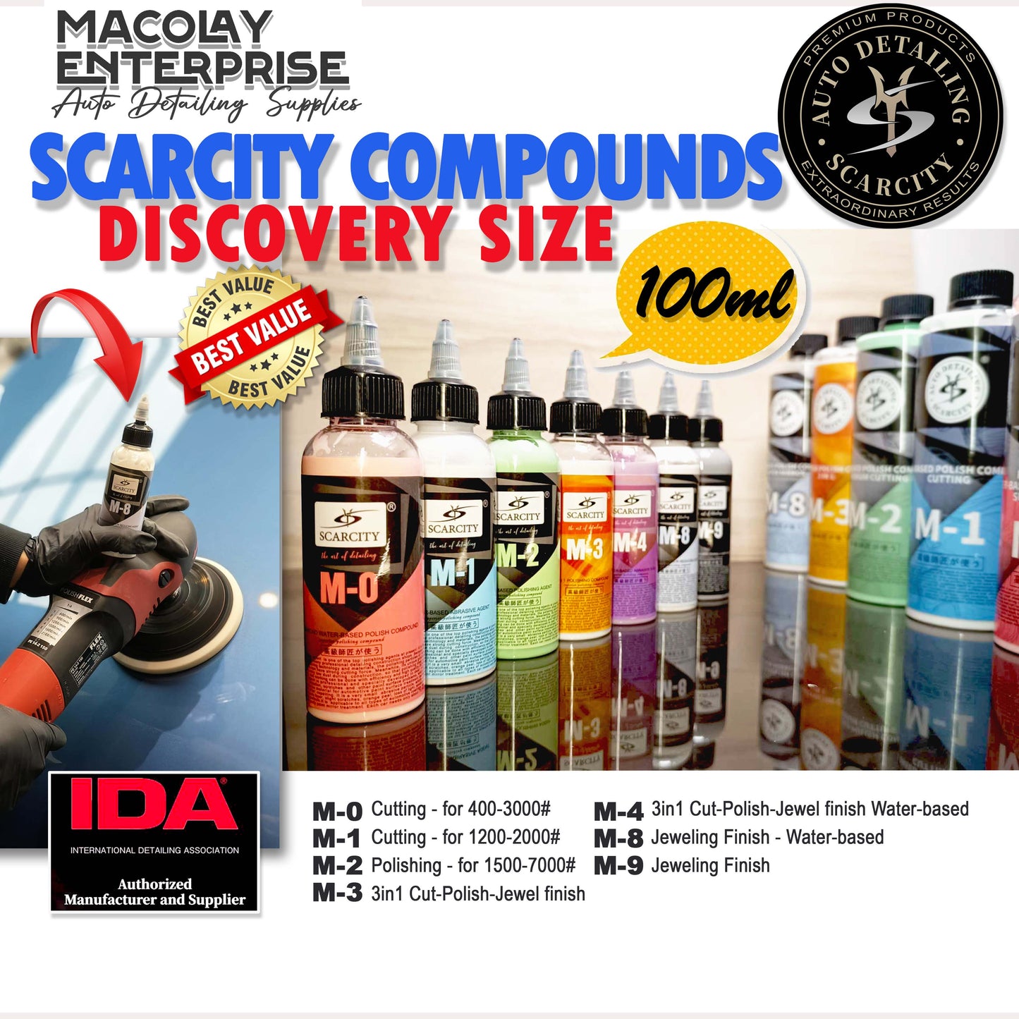 Scarcity 100ml Discovery Size Auto Detailing Compounds