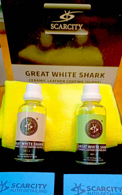 SCARCITY Gloss or Matte Leather Coating Great White Shark 2-Layer Coating Set