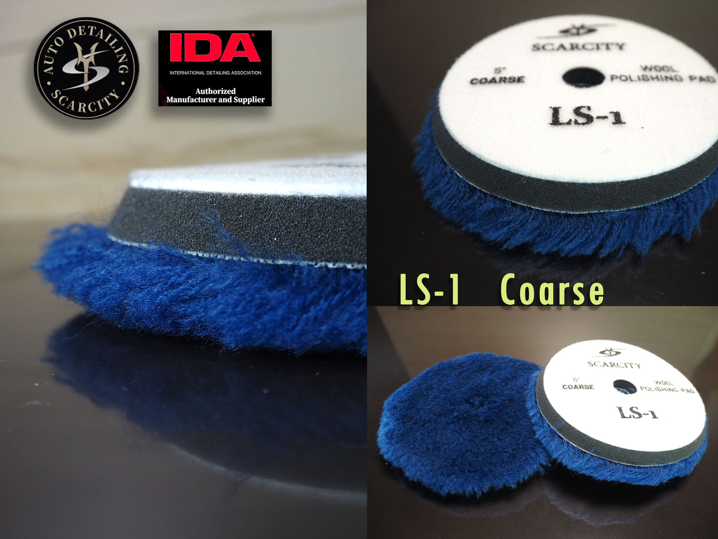 PO-027 SCARCITY 5" Coarse, Medium, or Fine Cut Premium Buffing WOOL Pad
