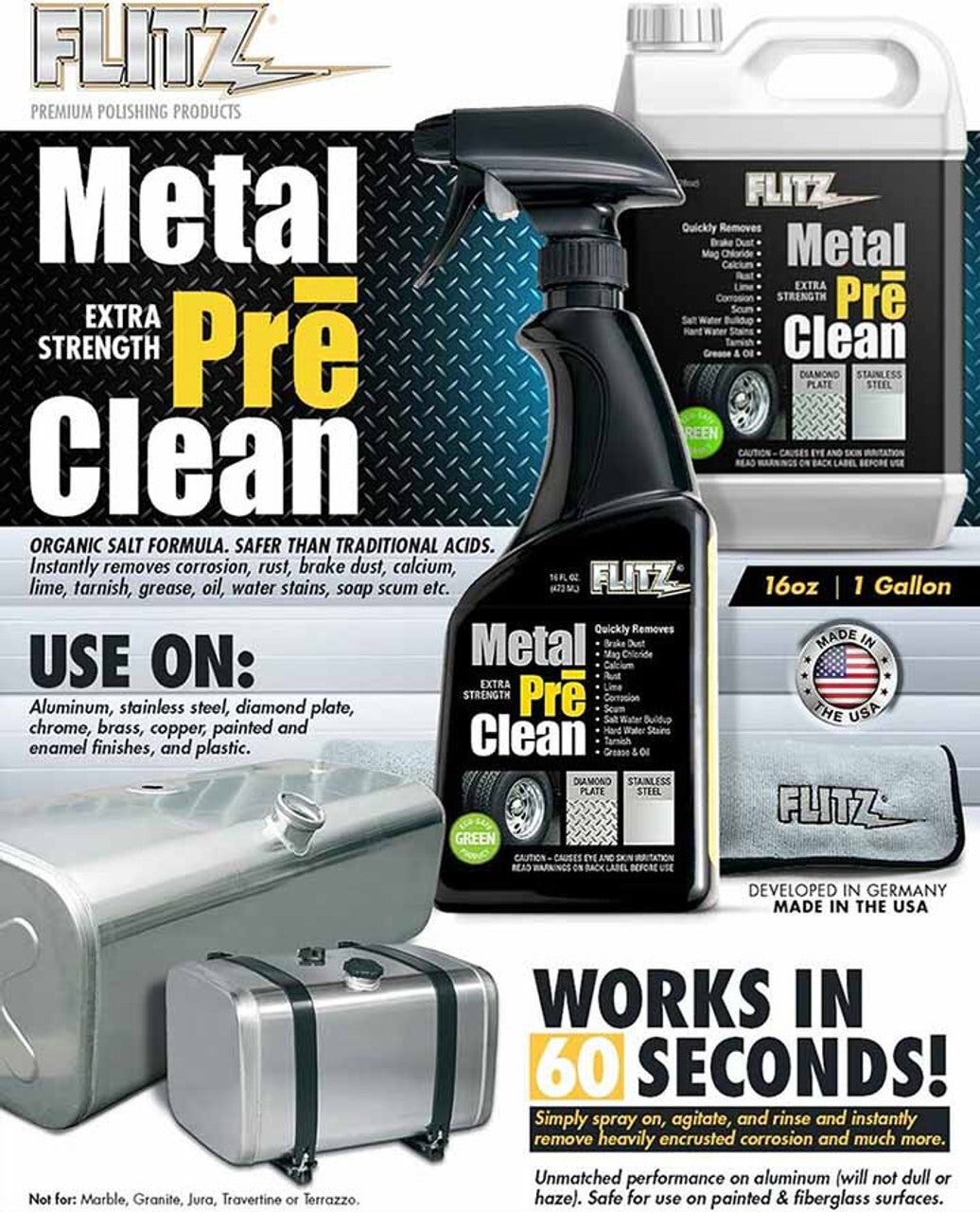 Flitz Metal Pre-Clean non-acid cleaner Aluminum Pre Clean