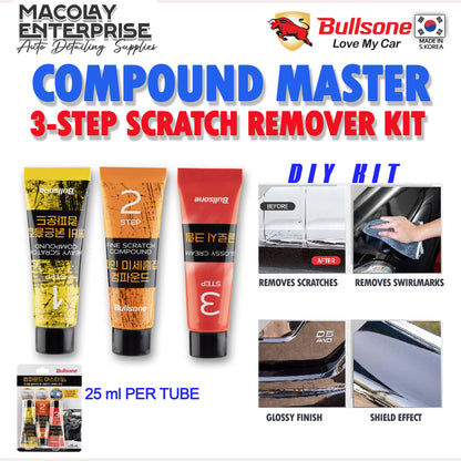 Bullsone Compound Master Scratch Removal DIY Kit 3-Step Compound