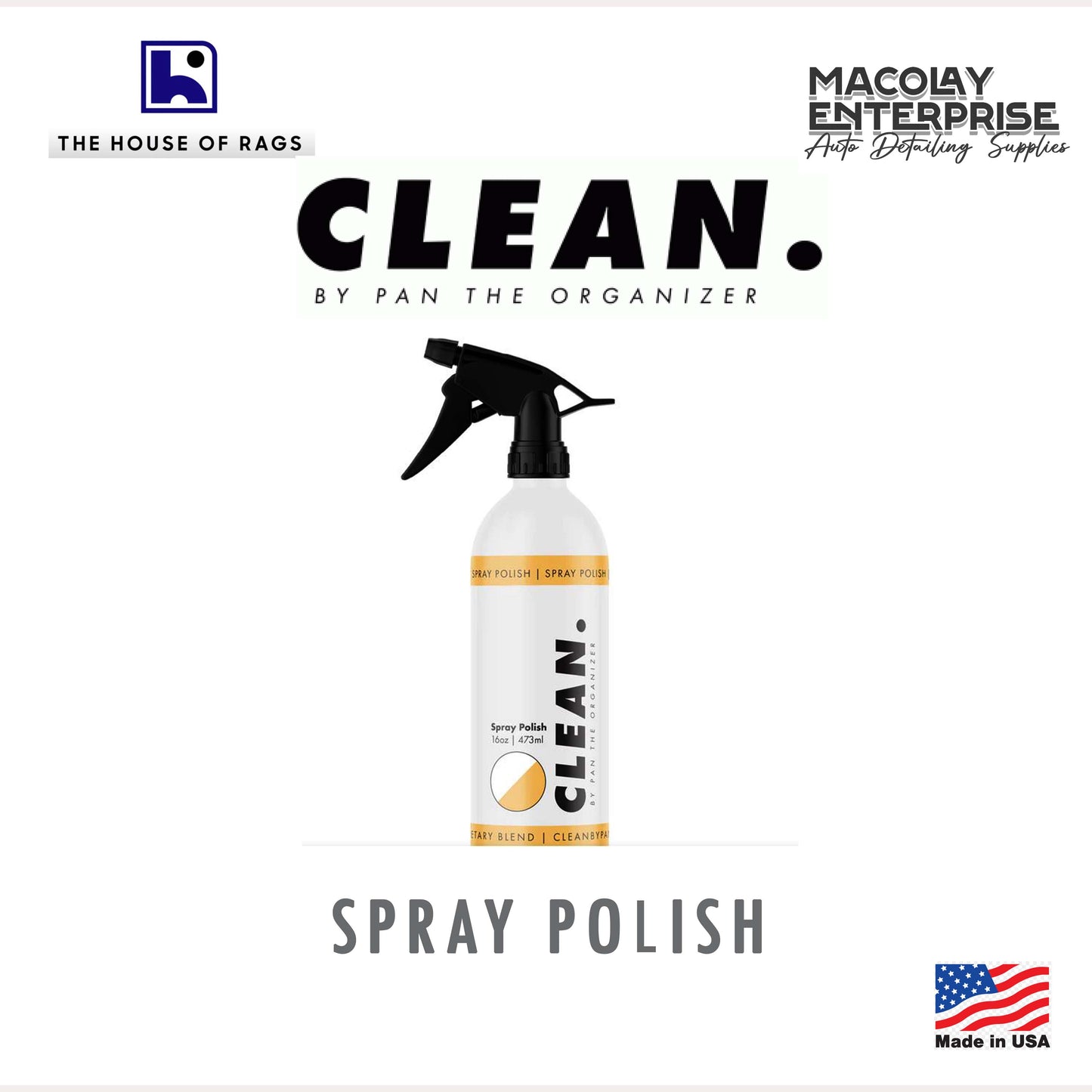 CLEAN. by Pan the Organizer Spray Polish 16oz