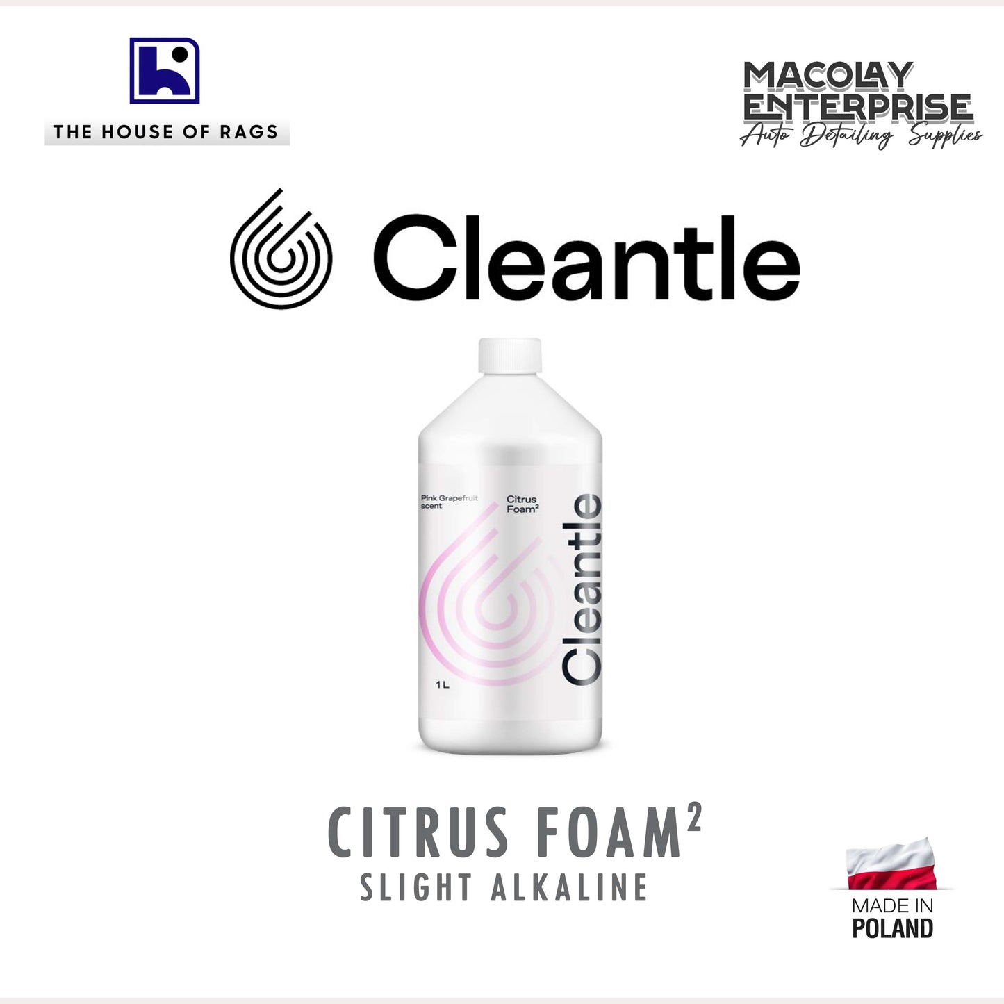 Cleantle Citrus Foam²  Slight Alkaline Shampoo 1Liter