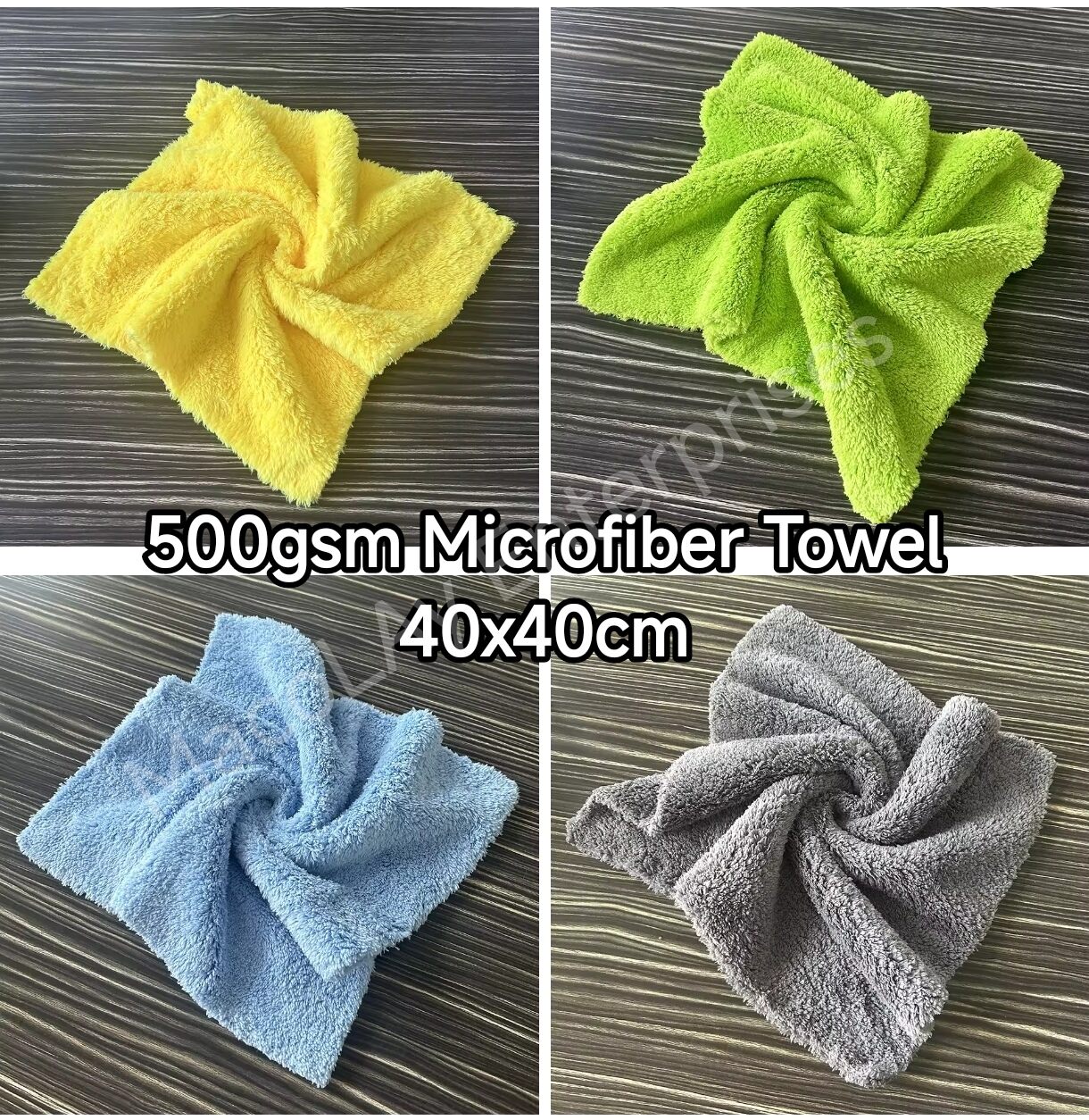 500gsm 16x16-in Soft Edgeless Microfiber Car Buffing Towel