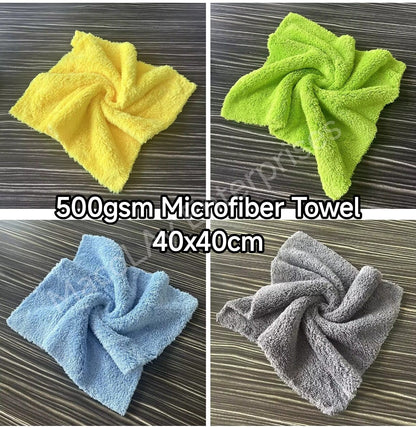 500gsm 16x16-in Soft Edgeless Microfiber Car Buffing Towel