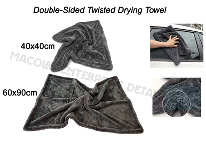 Gray Double-Sided Twisted Fiber Car wash Drying Towel