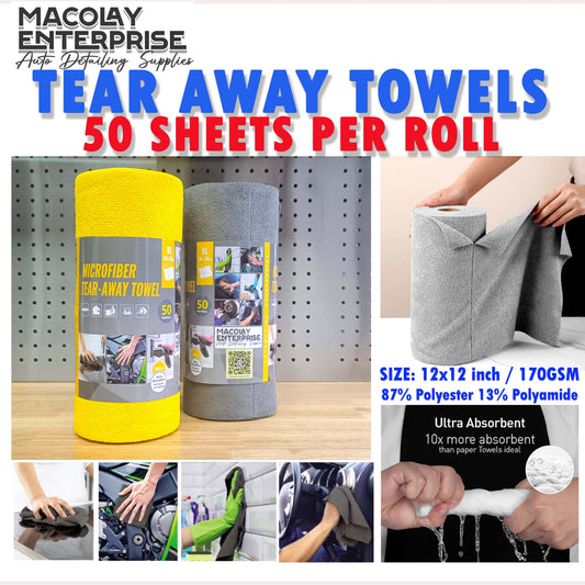 Tear-Away Microfiber Towel 50 Sheets Per Roll Multi Purpose Towel