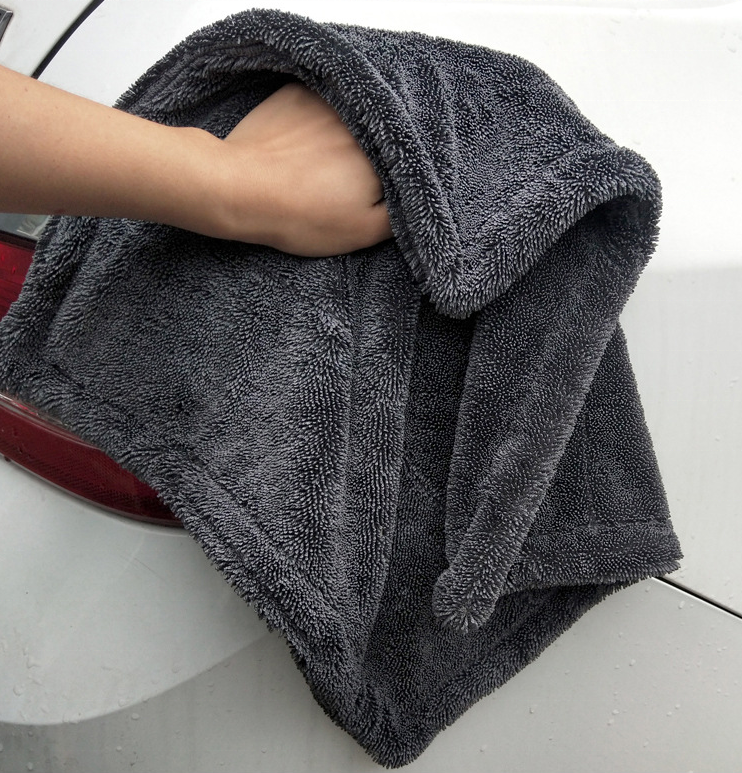 Gray Double-Sided Twisted Fiber Car wash Drying Towel