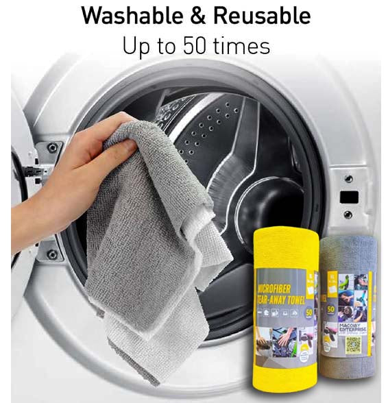 Tear-Away Microfiber Towel 50 Sheets Per Roll Multi Purpose Towel
