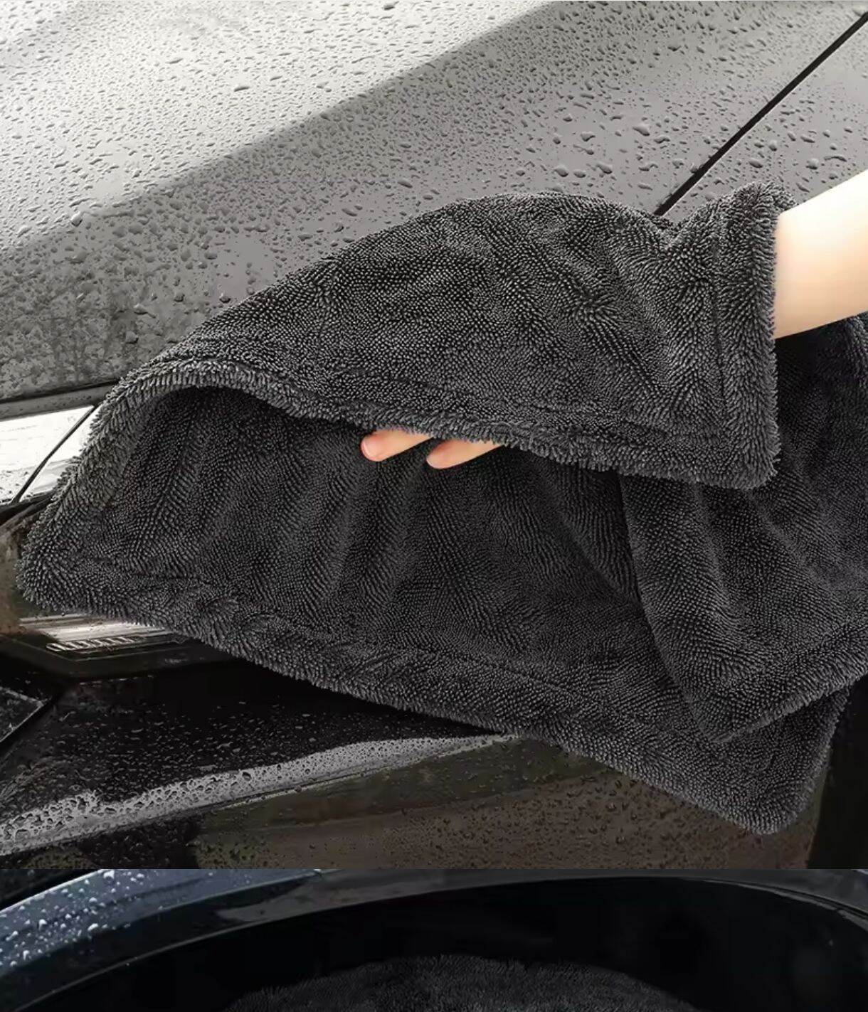 Gray Double-Sided Twisted Fiber Car wash Drying Towel