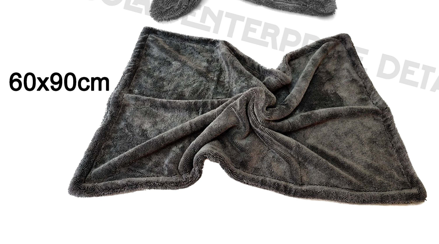 Gray Double-Sided Twisted Fiber Car wash Drying Towel