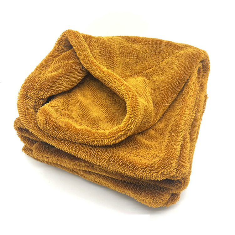 Orange or Blue Double-Sided Twisted Fiber Car Wash Drying Towel