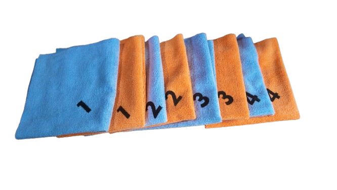 Numbered 1-4 per fold 300gsm 40X40cm Microfiber Detailing Towel
