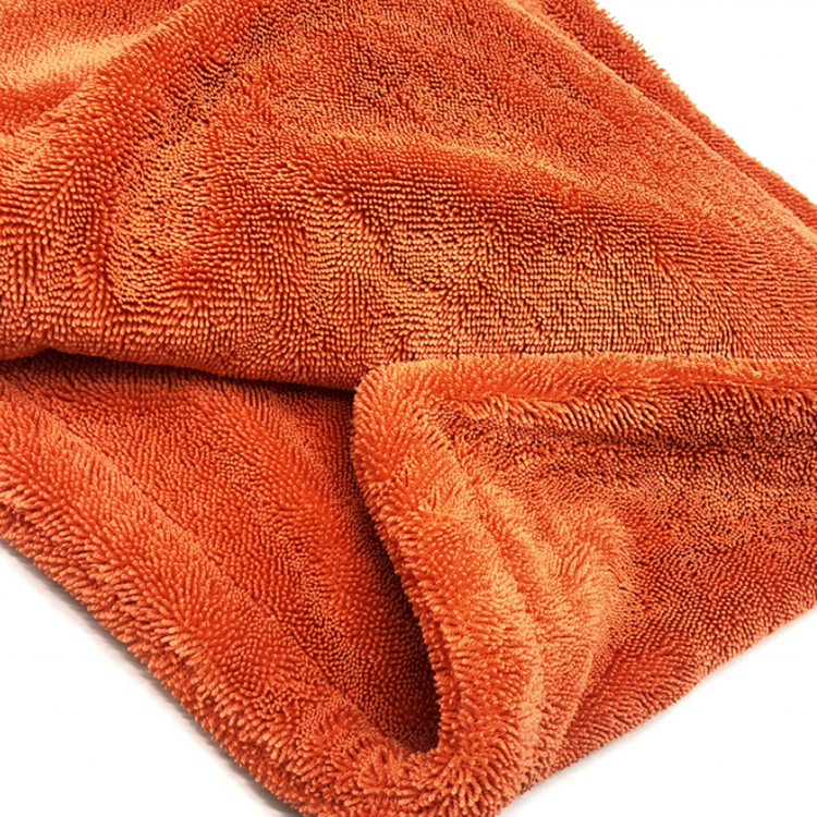 Orange or Blue Double-Sided Twisted Fiber Car Wash Drying Towel