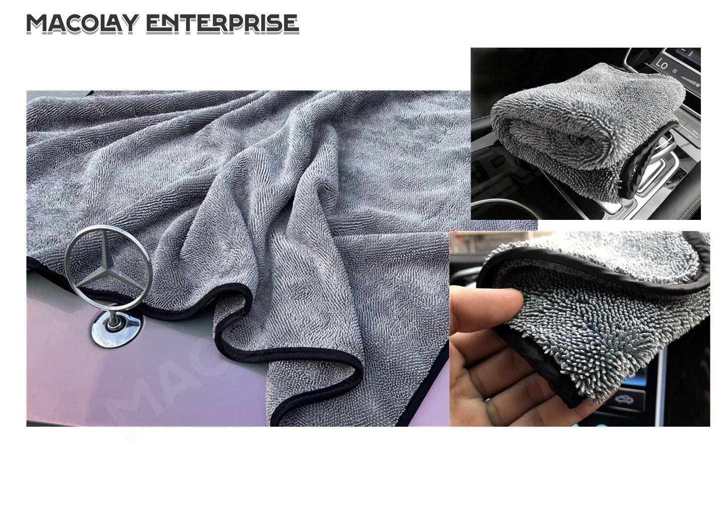 True Double-Sided No Binder Stitch Twisted Fiber Car Wash Drying Towel