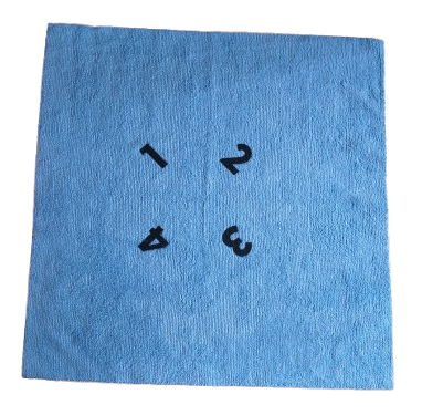 Numbered 1-4 per fold 300gsm 40X40cm Microfiber Detailing Towel