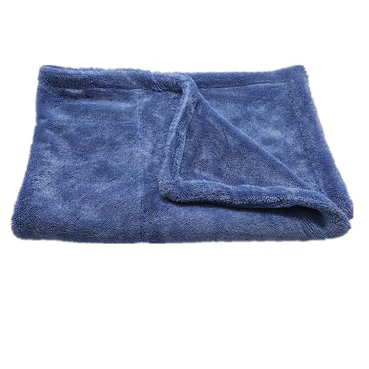 Orange or Blue Double-Sided Twisted Fiber Car Wash Drying Towel