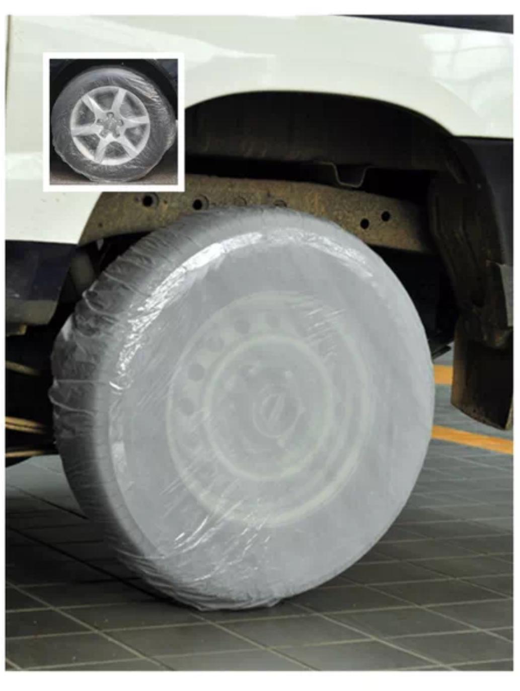 Disposable Plastic TIRE COVER Set