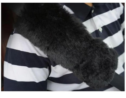 Seat Belt Cover 1 Piece Natural Sheepskin Fur