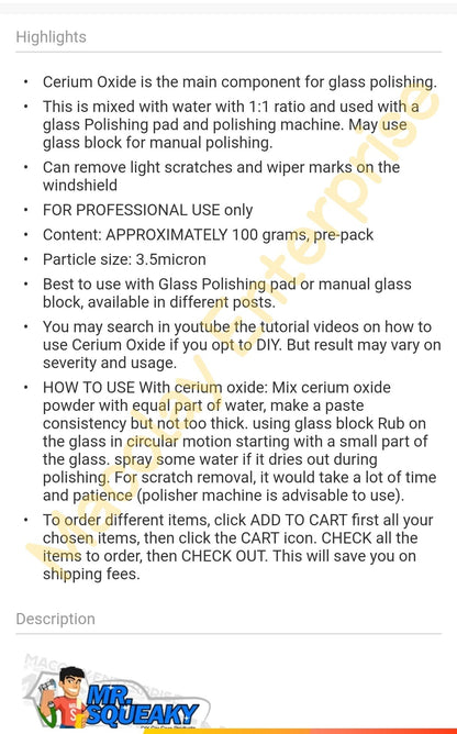 AP-005 Glass Block, Windshield Polishing Block