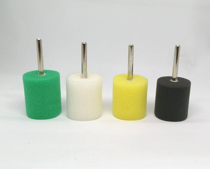 Buffing Foam Cylinder Shanks 4pcs per set, 1.5"