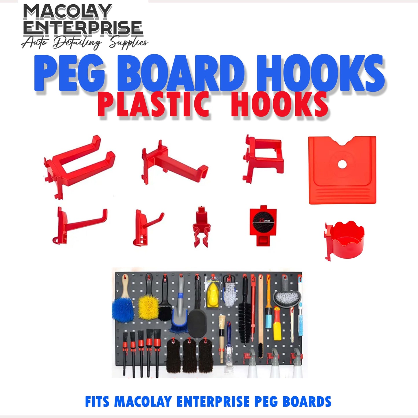 MG-005b Plastic Hooks or Pegs for Peg Board