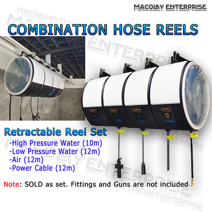 MG-010 SCARCITY  Ceiling mount Retractable Combination Hose Reel set 4 reels in one