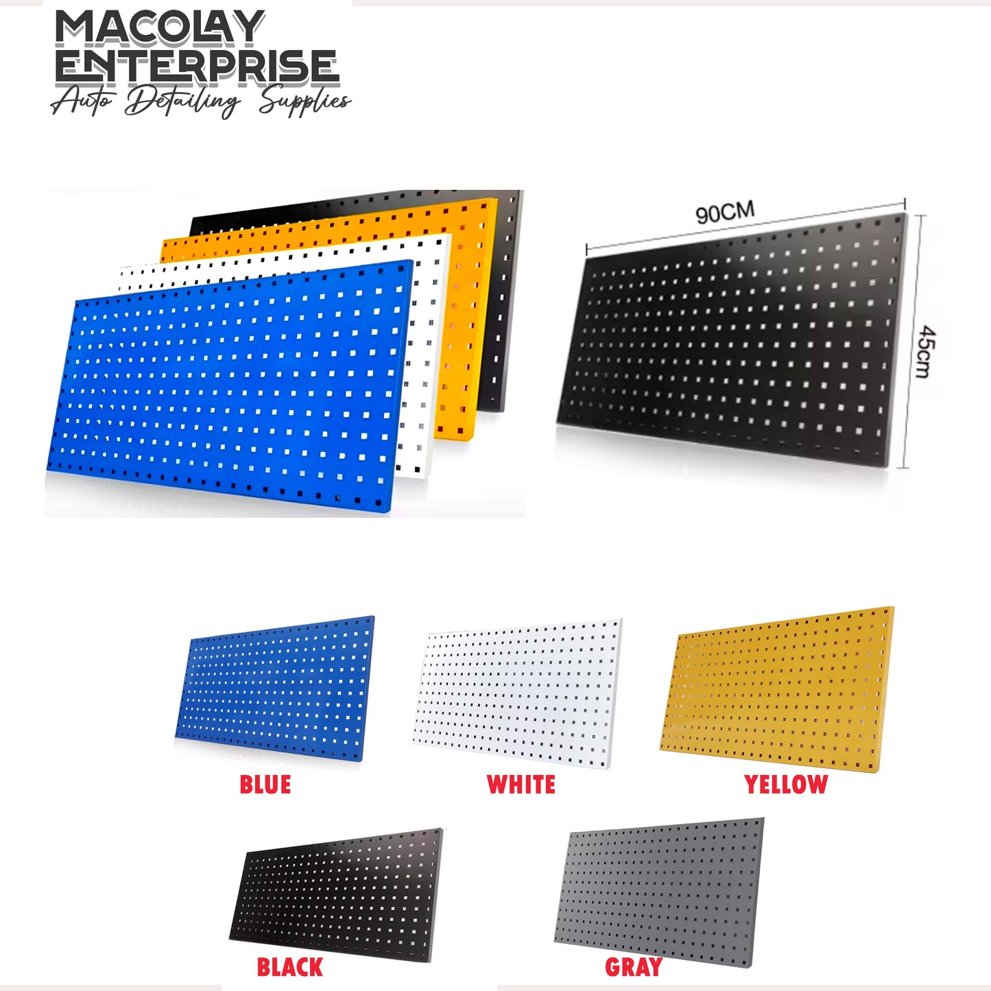 MG-005 90cm x 45cm Steel Garage PEG BOARD