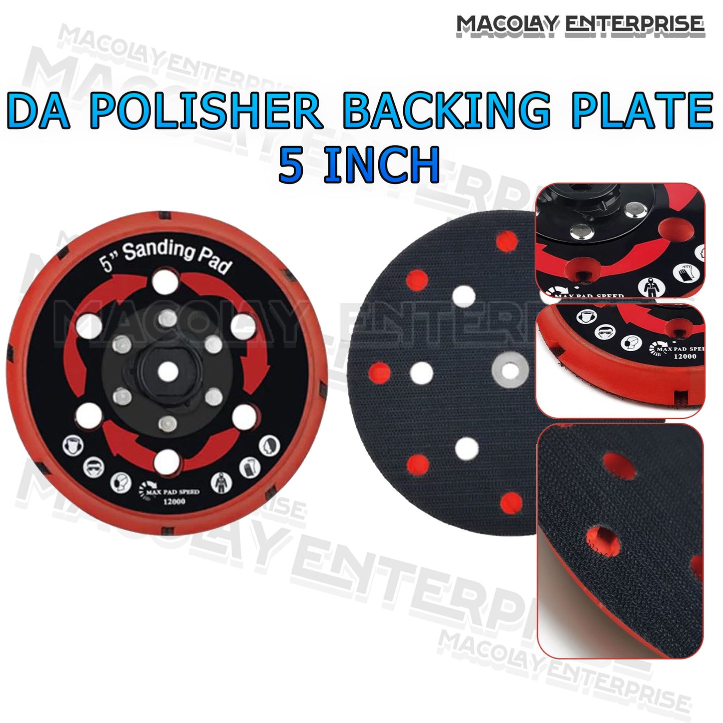 PO-003 Backing Plate Replacement for 5-Inch DA Polisher