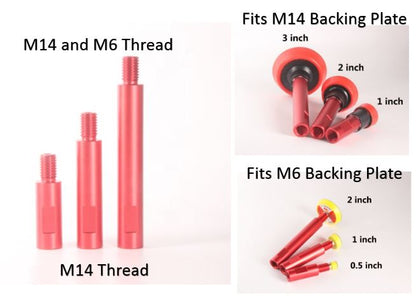 PO-016 M14 to M14 and M6 thread Rotary polisher Extension Shaft