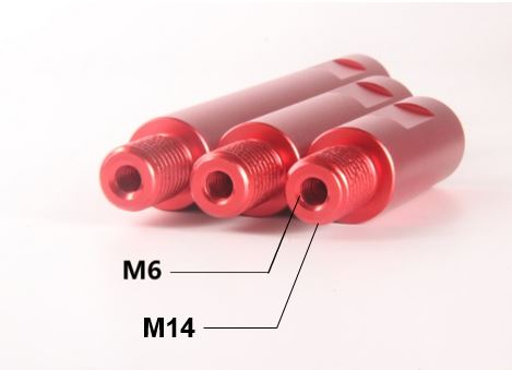 PO-016 M14 to M14 and M6 thread Rotary polisher Extension Shaft