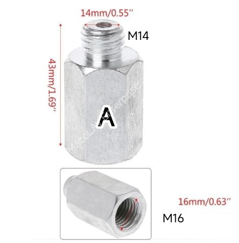 PO-013 M16 to M14 Polisher Adapter Extension
