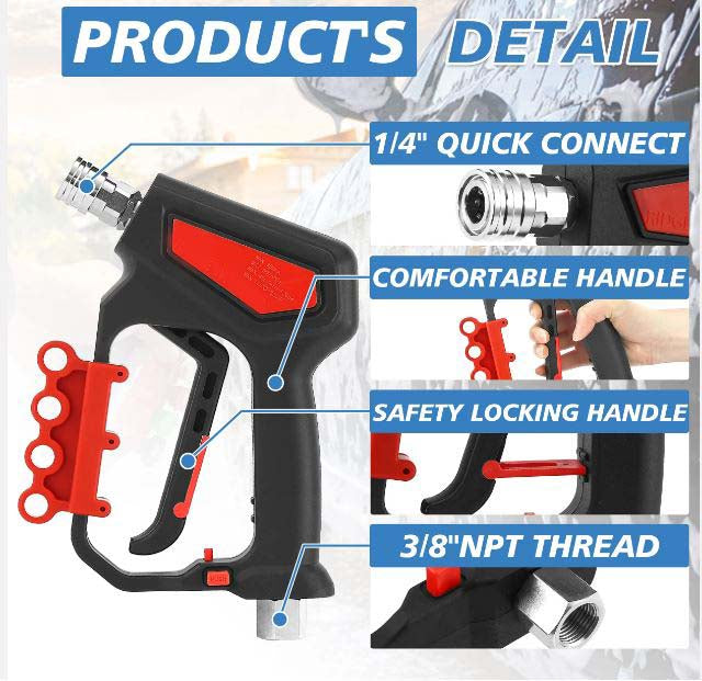 PA-006 High Pressure Washer Gun 5000psi with Trigger Lock and Swivel