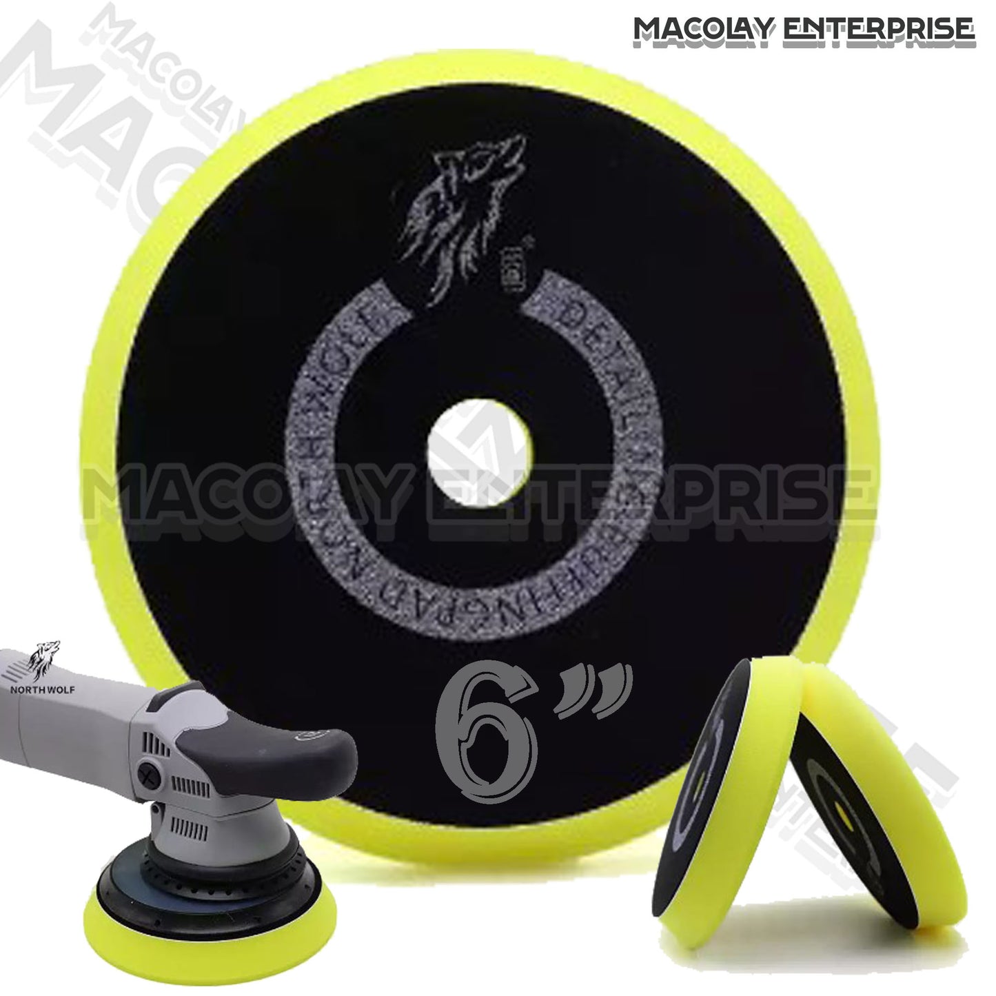 North Wolf 6-inch YELLOW Light Cut Buffing Foam Pad
