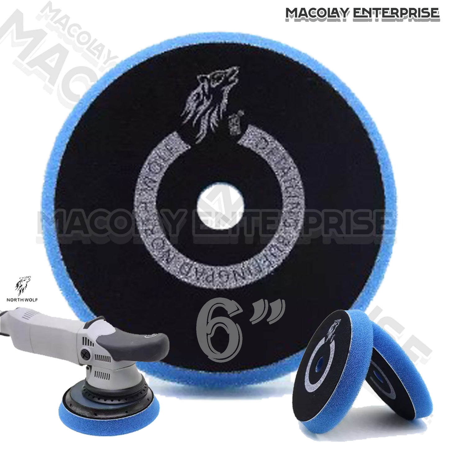North Wolf 6-inch BLUE Extra Heavy Cut Buffing Foam Pad