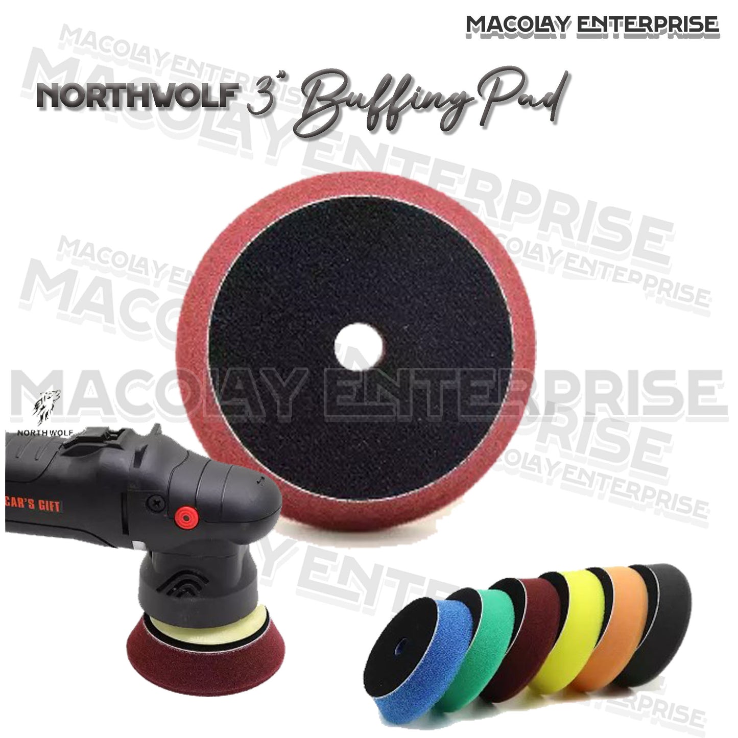 North Wolf 3" Maroon Buffing Foam Pad