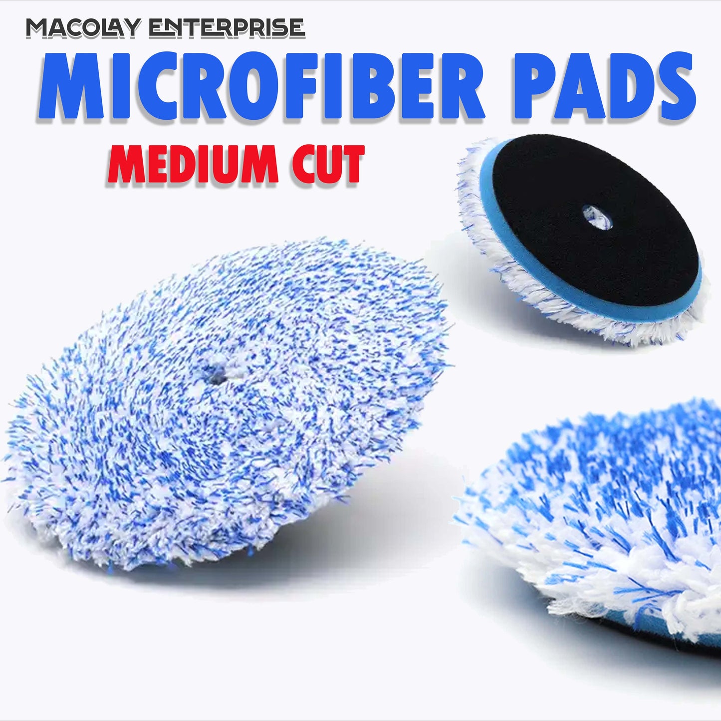 Premium Thick Blue 5" Microfiber Buffing Pad