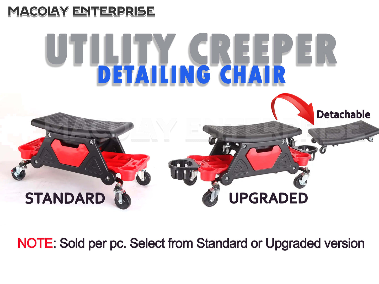 DT-007 Mobile Rolling Utility Creeper Seat or Detailing Chair