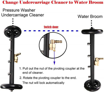 PA-002 High Pressure 2 in 1 Undercarriage Cleaner and Water Broom for Underwash