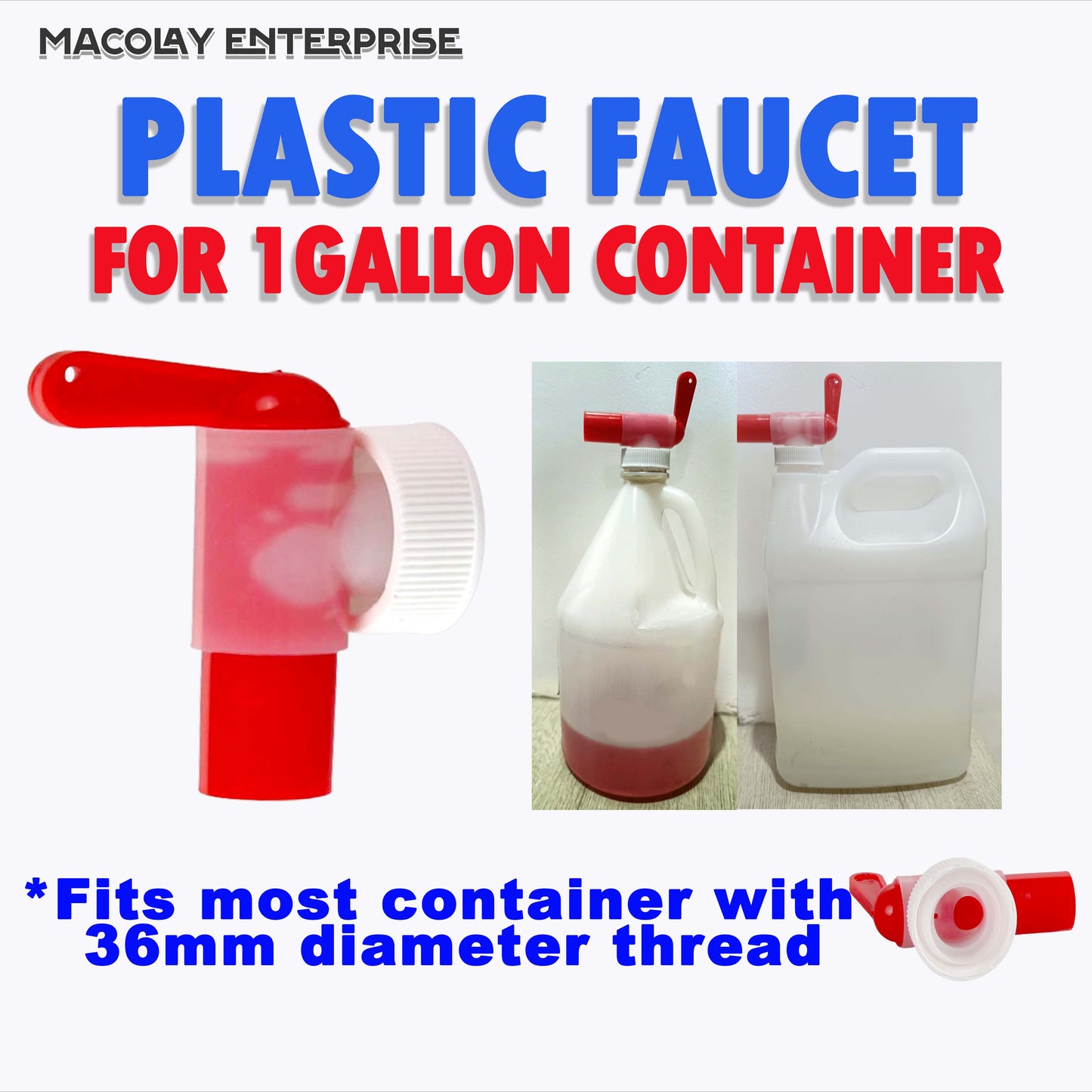 DT-027 Plastic Faucet for 1 Gallon Container Detailing Chemical Dispenser