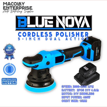 MP-15 Blue Nova Cordless 5-inch Dual Action Polisher Machine