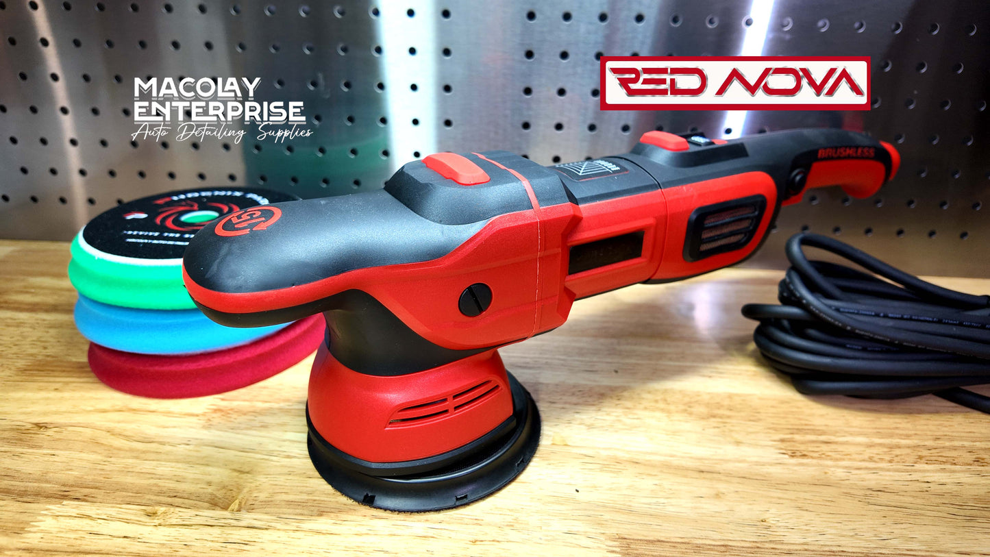 MP-14 Red Nova Brushless 5-inch Dual Action Polisher Machine