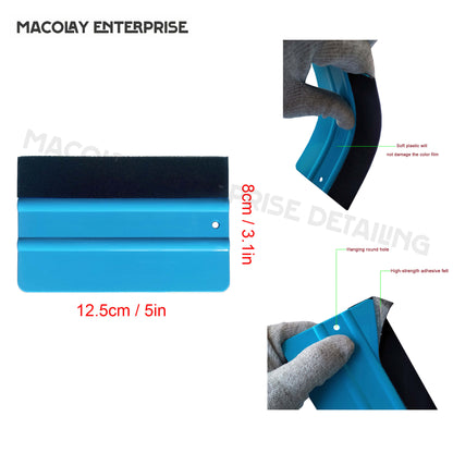 WR-29  Blue Soft Squeegee with hole and Felt for Car PPF