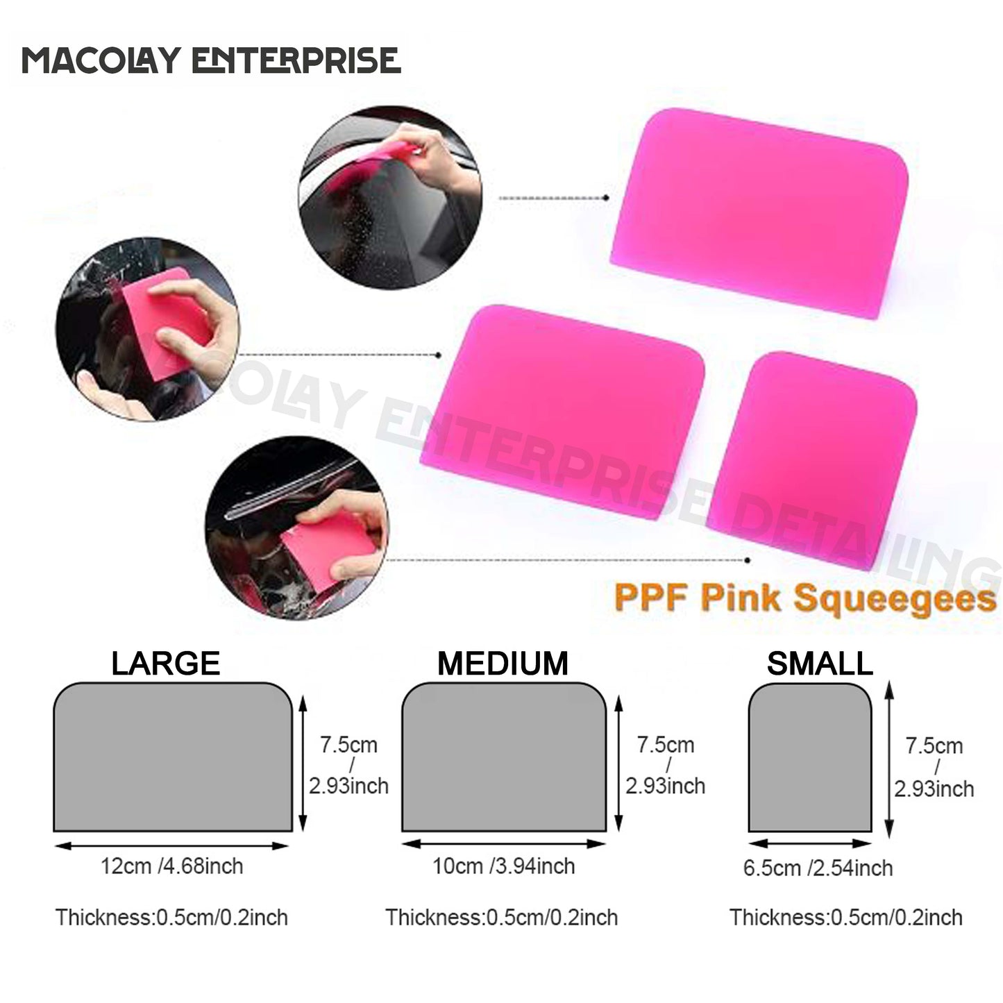 WR-24 Medium Hard PINK Rubber Squeegee for PPF