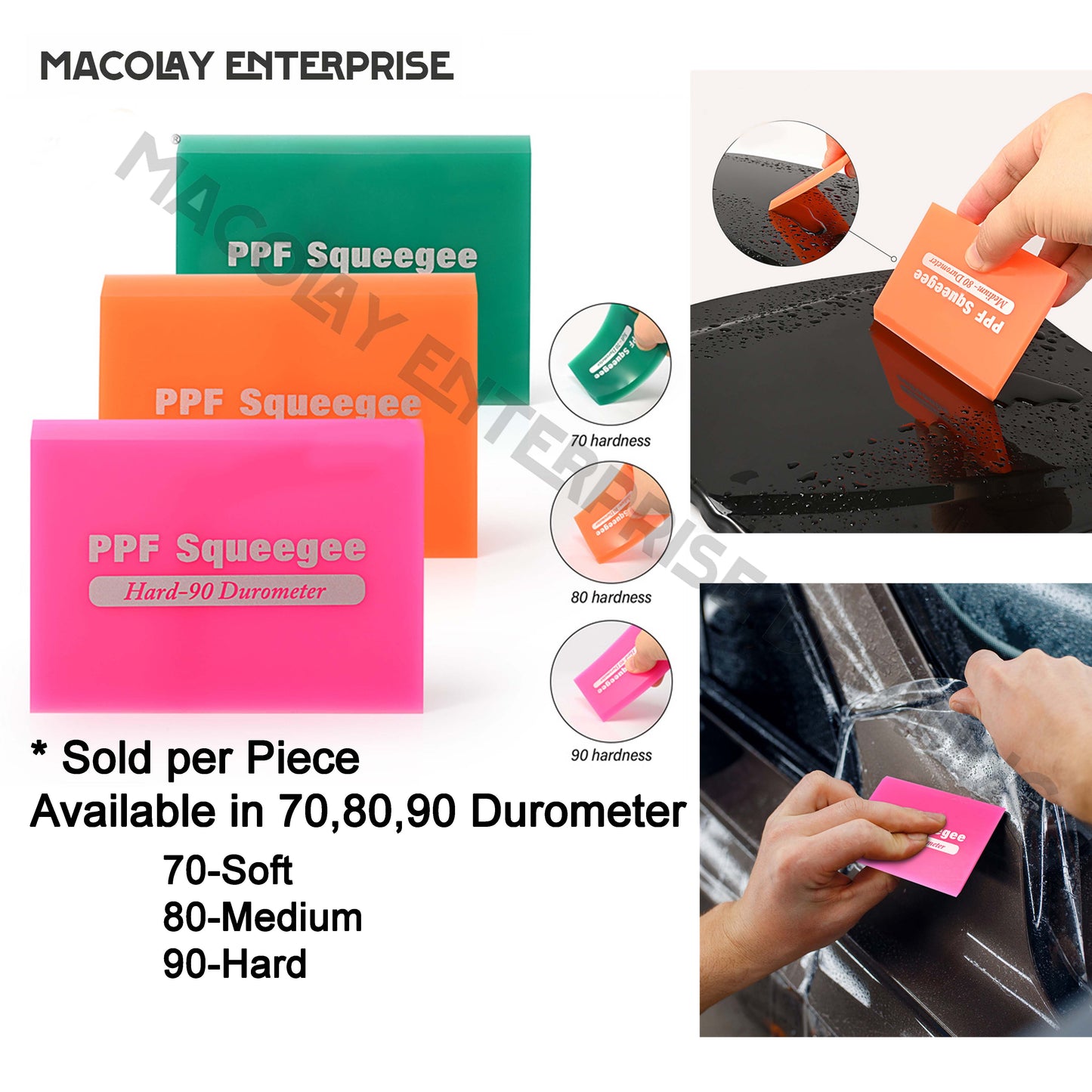 WR-46 Durometer  70, 80, 90 Rubber Squeegee for Car PPF