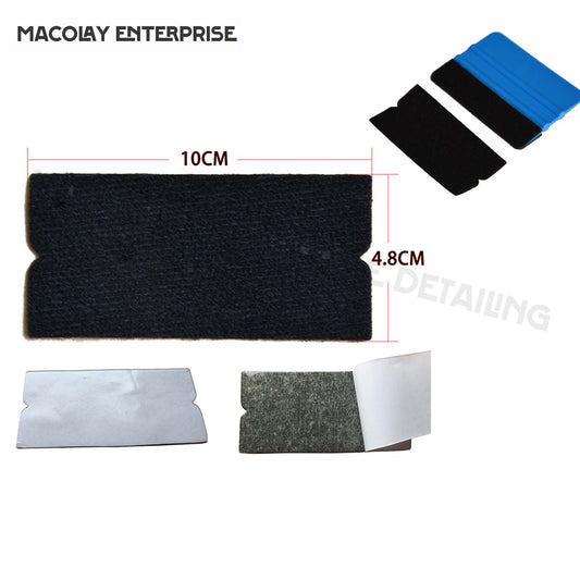 WR-62 Black Pre-Cut Self-Adhesive Squeegee Fabric Felt Replacement for Car PPF
