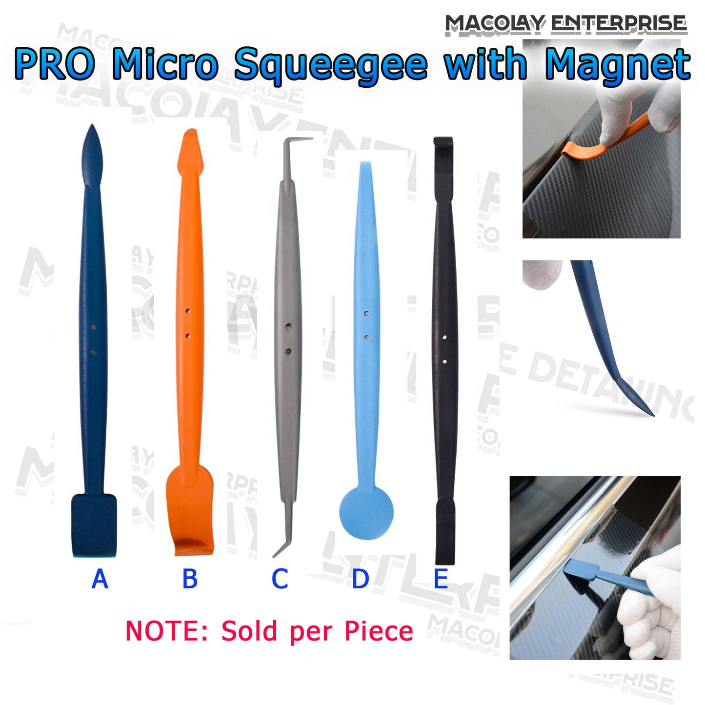 WR-008 PRO Micro Squeegee with Magnet Gasket Flat Slot TUCK Tool Stick for Car PPF